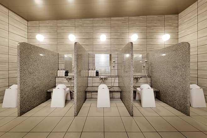 Nine individual washing areas
