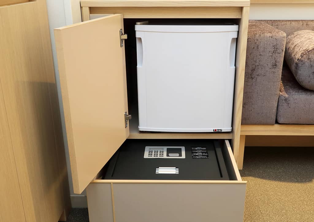 Mini Fridge & Safe